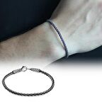 El İşçiliği Foxtail Tasarım 1000 Ayar Gümüş Kazaz Erkek Bileklik