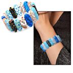 El İşçiliği Murano Cam Sanatı Çakra Tasarım Kadın Bileklik