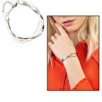 Gümüş Renk Kararmaz Metal Snake Zincirli Kadın Bileklik