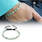Makrome Örgülü Naturel Kesim Amazonit Doğaltaş Erkek Bileklik