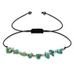 Makrome Örgülü Basic Model Turkuaz Doğaltaş Kadın Bileklik