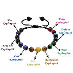 Makrome Örgülü Küre Kesim Dorika Top Süslemeli Kaplangözü Doğaltaş Kadın Enerji Bilekliği