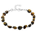 Silver Renk Metal Zincirli Dorika Top Süslemeli Amorf Kaplangözü Doğaltaş Erkek Bileklik