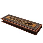 Krem Deri & Ahşap Kombinli Elegance Tesbih Kutusu