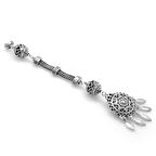 Etnik Tasarım Çift Zincirli 925 Ayar Gümüş Püskül