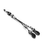 Siyah Zirkon Taşlı 2'li 1000 Ayar Gümüş Kazaz Püskül