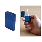 Kişiye Özel İsim Yazılı Zippo Tasarım Lacivert Renk Taşlı Metal Çakmak