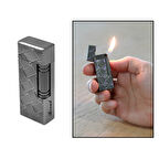 Kişiye Özel İsim Yazılı Füme Renk Zenit Mekanizmalı Dupont Tasarım Taşlı Çakmak