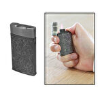 Kişiye Özel İsim Yazılı Sarmaşık İşlemeli Füme Renk Manyetorlu Çakmak