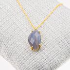 Akik Taşı Kolye-Gold Renk