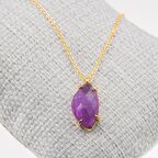 Ametist Taşı Kolye-Gold Renk
