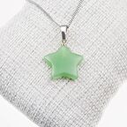 Aventurin Taşı Yıldız Kolye-Kararmaz Zincirli