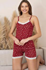 Lukitus İp Askılı Şortlu Milan Kumaş Kadın Pijama Takımı