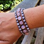 Doğal Taş Pembe Kuvars Taşı (Aşk Taşı) Kadın Bileklik