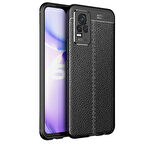 Vivo V21E Kılıf Deri Görünümlü Slim Silikon 
