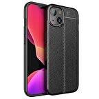 Apple iPhone 13 Mini Kılıf Deri Görünümlü Slim Silikon 