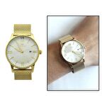 Ferro Gold Renk Hasır Kordonlu Erkek Kol SaatiTH-F11182C-B