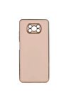 Xiaomi Poco X3 Kılıf Kenarları Gold Kamera Korumalı Renkli Pastel Silikon Rose Gold