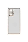 Xiaomi Mi 11T Pro 5G Kılıf Kenarları Gold Kamera Korumalı Renkli Pastel Silikon Beyaz