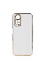 Xiaomi Redmi Note 11 Global Kılıf Kenarları Gold Kamera Korumalı Renkli Pastel Silikon Beyaz