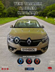 Renault Symbol 3 (2016-2021) Yeni Tasarım Amblem Kaplama Sticker - Piano Black, Siyah & Gri