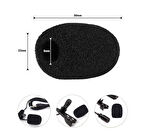 Mini Yaka Mikrofonu İçin Sünger - 10 Adet (30mm x 23mm x 8mm)