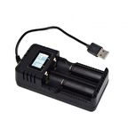 18650 Pil Şarj Cihazı 2'li - USB (18650 vb. Piller için)