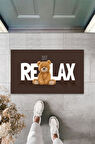 Kahverengi Kapı Önü Paspası Just Relax Ayıcık Desen  K-3323