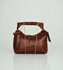 Zincir ve Düğüm Detaylı Çok Şık Deri Çanta