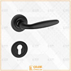 TOMBİK KOL YUVARLAK ROZETLİ SİYAH YALE KAPI KOLU ACIKLAMA