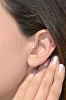 Taşlı Top Uçlu Çelik Piercing Tragus Helix Kıkırdak 6 mm Siyah