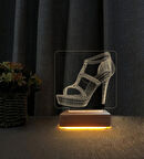 Topuklu Ayakkabı 3d Led Masa Lambası Doğum Günü Hediyesi Lamba