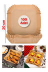 Tek Kullanımlık Kare Derinlikli Air Fryer Pişirme Kağıdı Üst: 20cm x Alt: 16cm x 4.5cm - 100 Adet