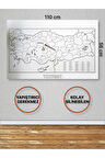 Duvara Kendiliğinden Manyetik Yapışan Yazılıp Silinebilen Türkiye Haritası 110 X 56 Cm