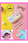 Yumuşak Peluş Unicorn Temalı Kalem Kutusu - Mini Eşya Saklama Çantası - 1 ADET