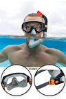 Spark Wave Snorkel Set Dalış Maskesi Deniz Havuz Yüzücü Gözlüğü Gözlük Maske- Siyah - (14 Yaş Üstü )