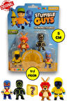 Stumble Guys Seri 1 - 3D Mini 1 i Sürpriz olan 5 li Figür Set - Hazmat Luchador Boxing Roo Glowman