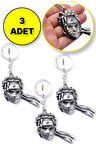 Naruto 3D Büst Figür Metal Anahtarlık - Gümüş Renk - 3 ADET