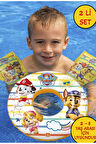 2 li SET Paw Patrol Figürlü Deniz Havuz Çocuk Yüzücü Can Simidi 50 Cm ve Kolluk 2 li SET