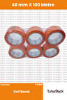 Turuncu Koli Bandı 45mm x 100m (6 Adet) - Güçlü Yapışkanlı Koli Bandı