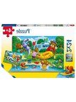 2x24 Parçalı Ayı Ailesi Kampta Puzzle - Eğlenceli Zeka Oyunu