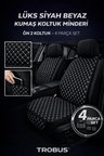 Kia Stonic Uyumlu 4 Parça Terletmez Kumaş Ön İkili Koltuk Minderi Siyah Beyaz