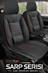 Seat Leon Fr Hatchback 2011  Aracınıza Uyumlu Siyah Kırmızı Sarp Serisi Bel Destekli Kılıf