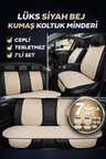 Nissan Juke 2010–2024 Uyumlu Kumaş Koltuk Minderi Kapitone Desen Terletmez Yedili Bej