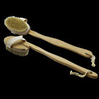 Ele Geçmeli - Saplı Ahşap Sırt Kesesi Duş Fırçası Lifi