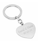 GÜMÜŞ KALP ANAHTARLIK KİŞİYE ÖZEL