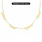 4 Dört İsimli Gümüş Aile Kolyesi