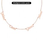 4 Dört İsimli Gümüş Aile Kolyesi