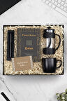 Mat Roller Kalem & Siyah Kupa & Siyah French Press & Dava Kitap Hediye Seti