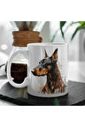 (İSİM YAZDIR) Doberman Kahve Kupası, Doberman Aşkı. Doberman Köpek Malzemeleri
